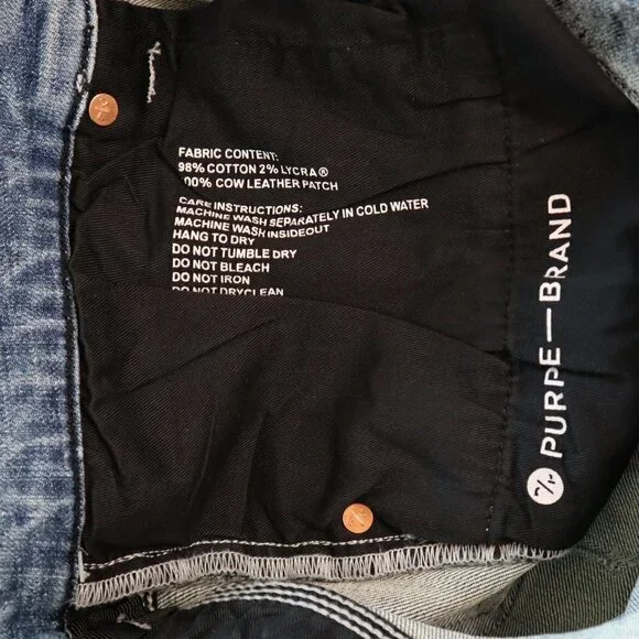 Purple Brand Indigo X-Ray Jeans with Black Foil Low Rise Skinny NWT New 34 - Picture 6 of 8